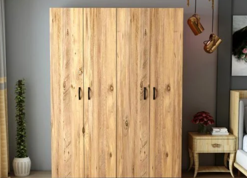 Minimal 4 Kapaklı Gardırop Çam